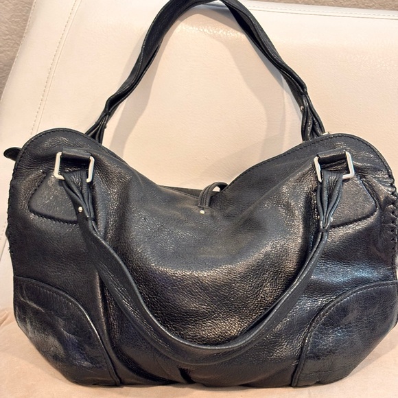 CELINE Vintage ‘Bittersweet’ Gunmetal Black Lambskin Leather Hobo Bag - Picture 8 of 16